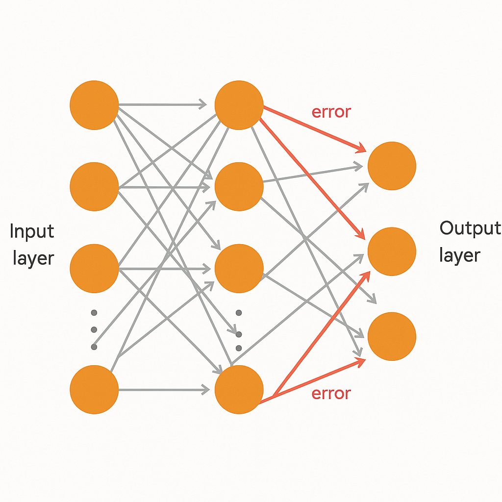 Backpropagation concept illustration